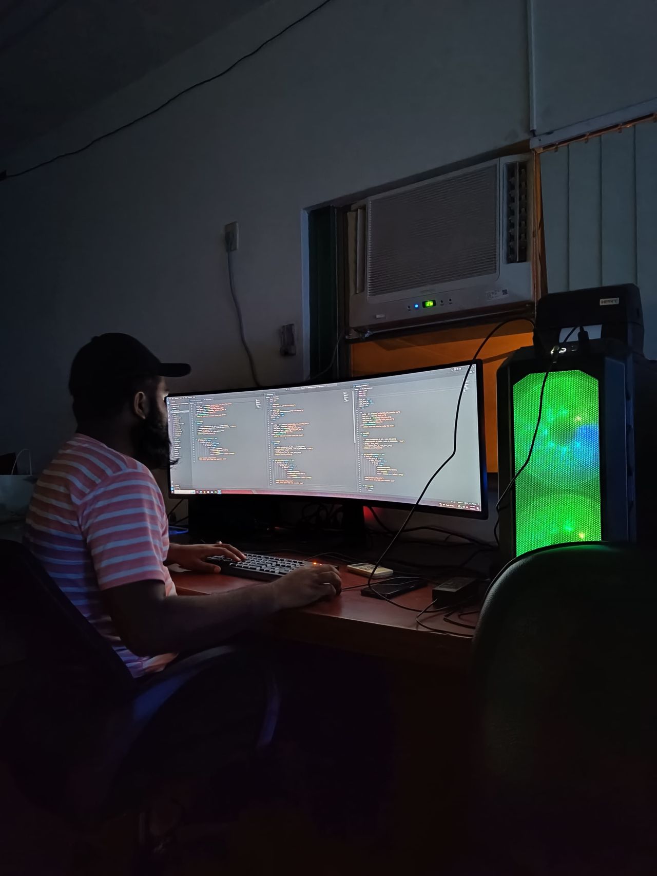 Mohammed Azeez at his workstation